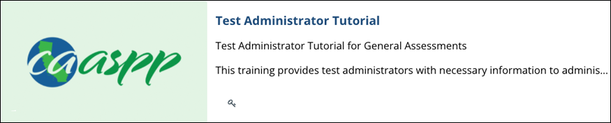 CAASPP Test Examiner Tutorial Course Page screen capture